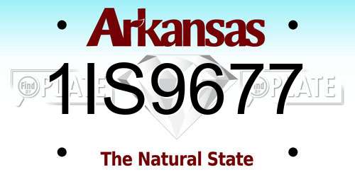1IS9677 Arkansas License Plate