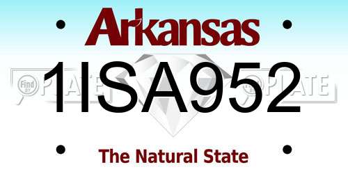 1ISA952 Arkansas License Plate