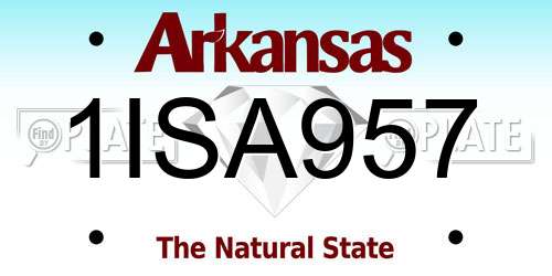 1ISA957 Arkansas License Plate