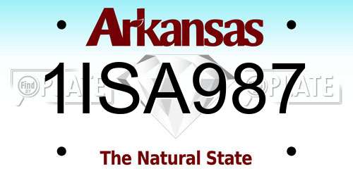 1ISA987 Arkansas License Plate