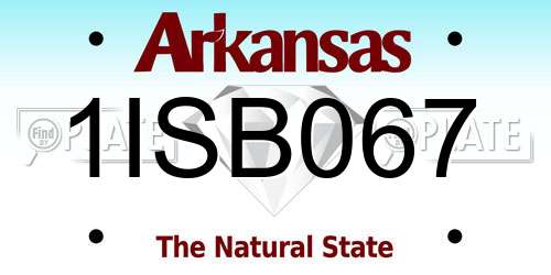 1ISB067 Arkansas License Plate