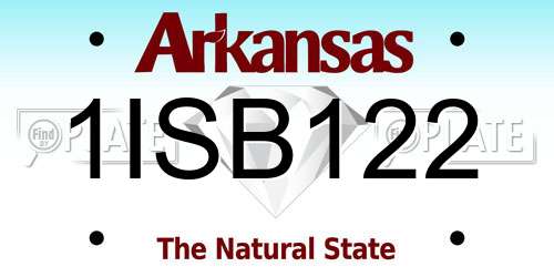 1ISB122 Arkansas License Plate