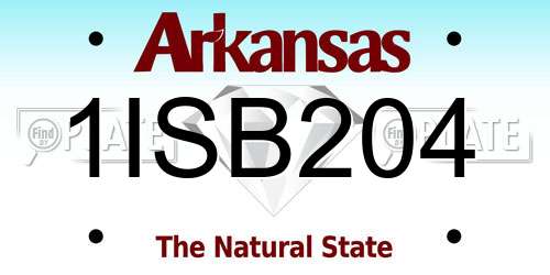 1ISB204 Arkansas License Plate