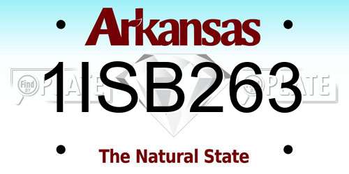 1ISB263 Arkansas License Plate