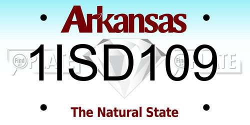 1ISD109 Arkansas License Plate
