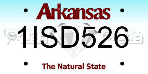 1ISD526 Arkansas License Plate