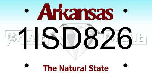 1ISD826 Arkansas License Plate