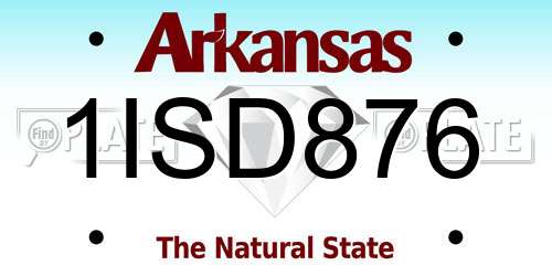1ISD876 Arkansas License Plate
