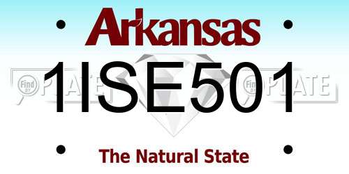 1ISE501 Arkansas License Plate