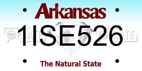 1ISE526 Arkansas License Plate