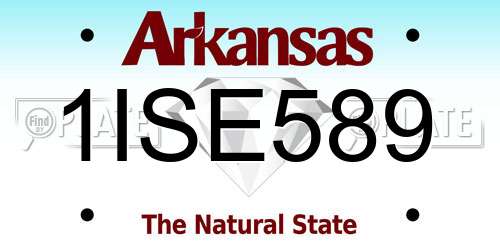 1ISE589 Arkansas License Plate