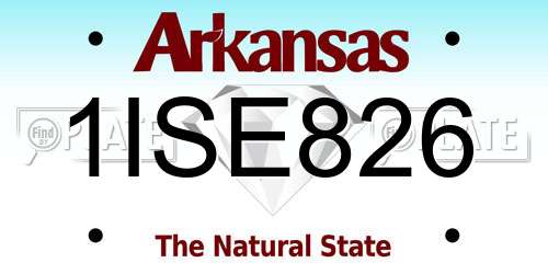 1ISE826 Arkansas License Plate