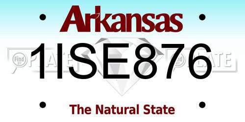 1ISE876 Arkansas License Plate