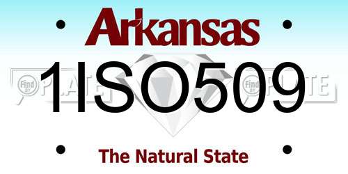 1ISO509 Arkansas License Plate