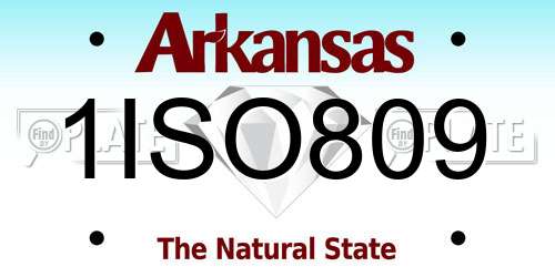 1ISO809 Arkansas License Plate