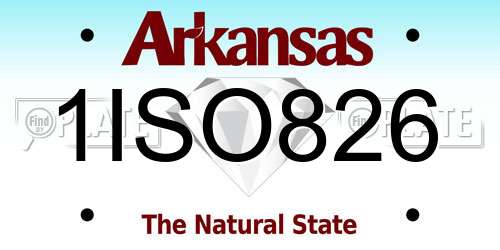 1ISO826 Arkansas License Plate