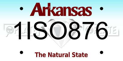 1ISO876 Arkansas License Plate