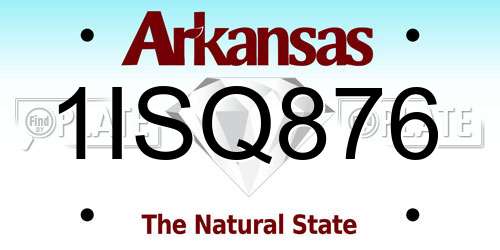 1ISQ876 Arkansas License Plate