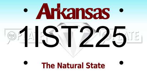 1IST225 Arkansas License Plate