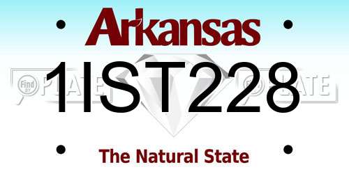 1IST228 Arkansas License Plate