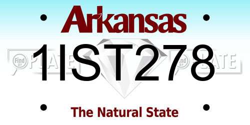 1IST278 Arkansas License Plate