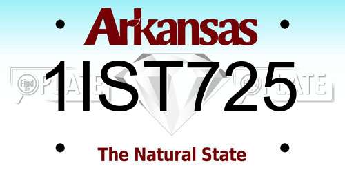 1IST725 Arkansas License Plate