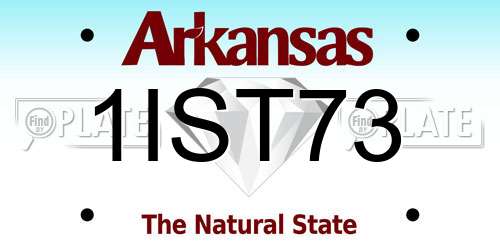 1IST73 Arkansas License Plate