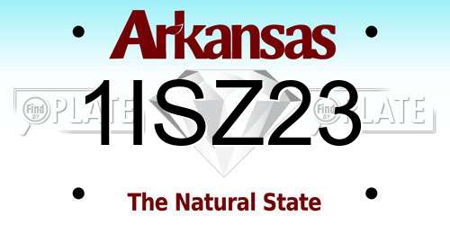 1ISZ23 Arkansas License Plate