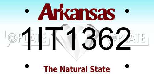 1IT1362 Arkansas License Plate