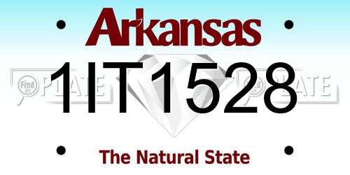 1IT1528 Arkansas License Plate