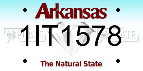 1IT1578 Arkansas License Plate