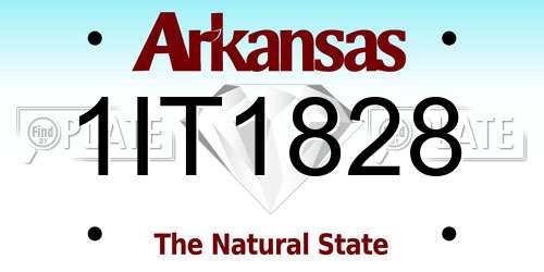 1IT1828 Arkansas License Plate