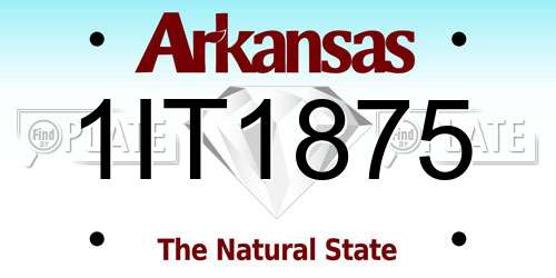 1IT1875 Arkansas License Plate