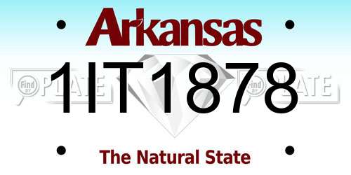1IT1878 Arkansas License Plate