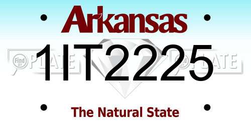 1IT2225 Arkansas License Plate