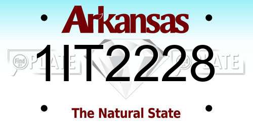 1IT2228 Arkansas License Plate