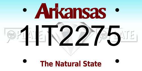 1IT2275 Arkansas License Plate