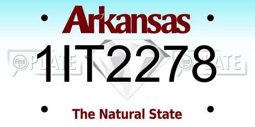 1IT2278 Arkansas License Plate