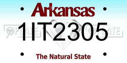 1IT2305 Arkansas License Plate