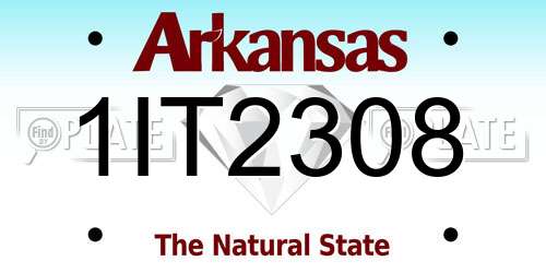 1IT2308 Arkansas License Plate