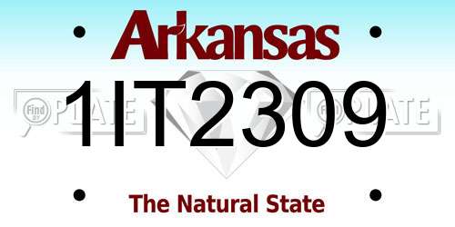 1IT2309 Arkansas License Plate