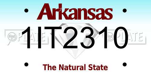 1IT2310 Arkansas License Plate