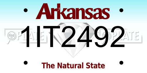 1IT2492 Arkansas License Plate