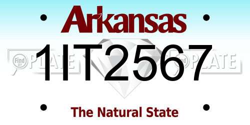 1IT2567 Arkansas License Plate