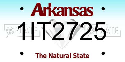 1IT2725 Arkansas License Plate