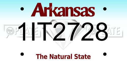 1IT2728 Arkansas License Plate