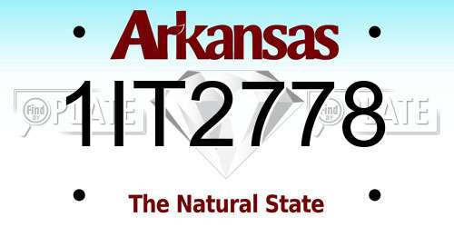 1IT2778 Arkansas License Plate