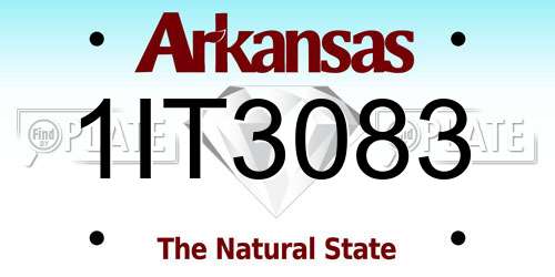 1IT3083 Arkansas License Plate