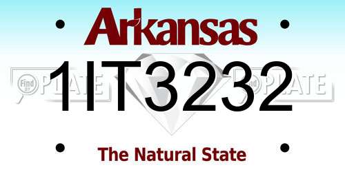 1IT3232 Arkansas License Plate