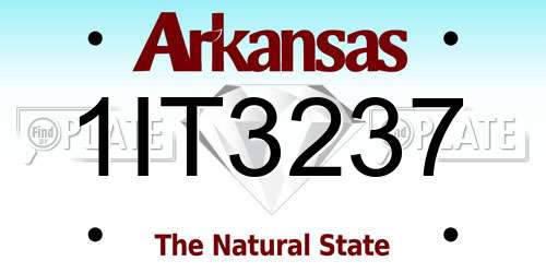 1IT3237 Arkansas License Plate